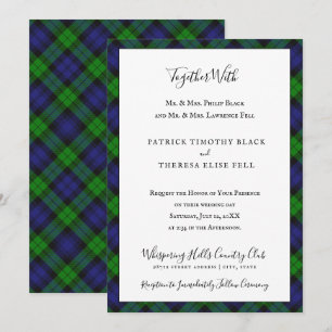 Invitación Tartan del Clan Campbell Black Watch Boda