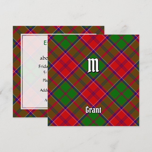 Invitación Tartan del Clan Grant (Anverso / Reverso)