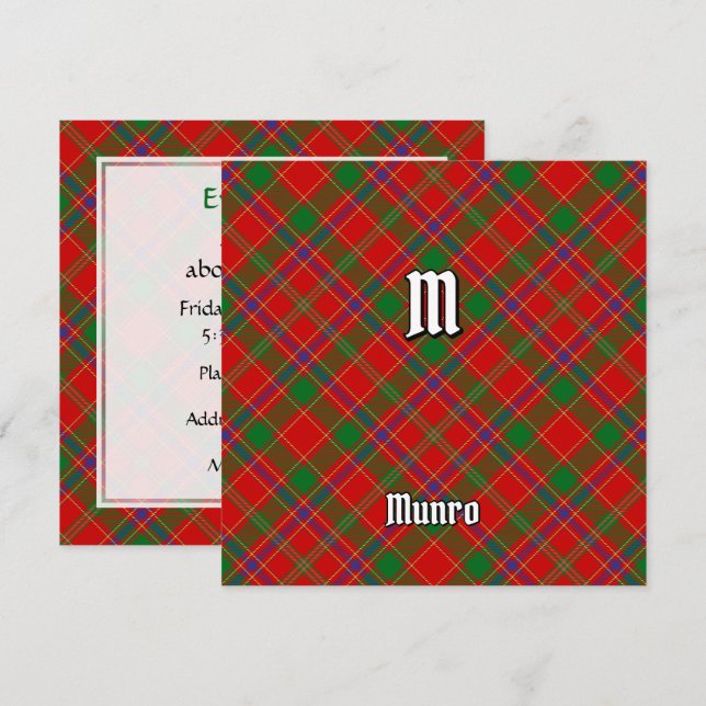 Invitación Tartan del Clan Munro (Anverso / Reverso)
