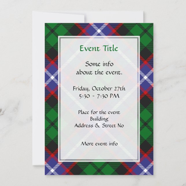 Invitación Tartan del Clan Russell (Reverso)