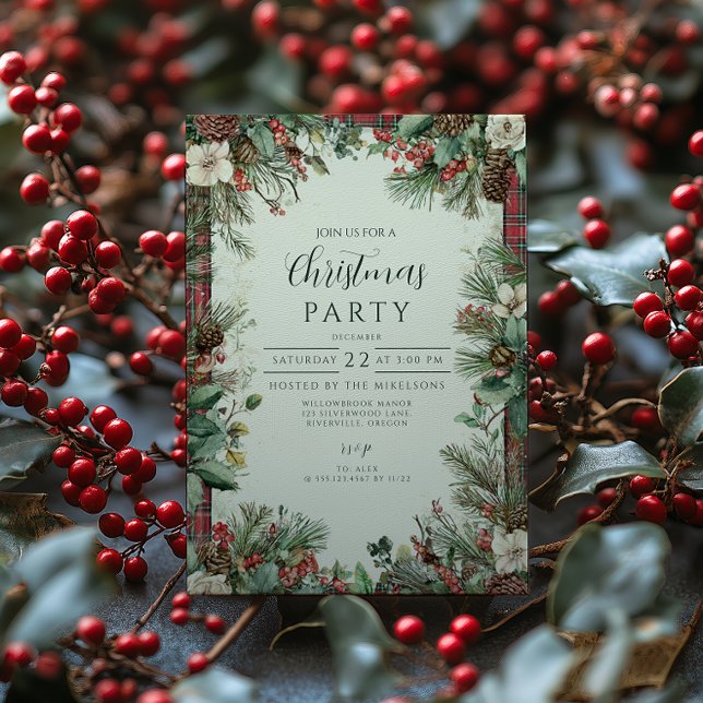 Invitación Tartan Navideño de Fiesta (Subido por el creador)