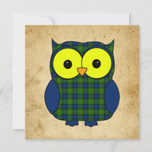 Invitación Tartan Plaid Owl V7 Cumpleaños