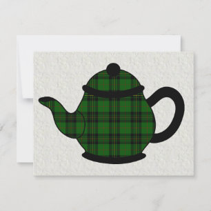 Invitación Tartan Plaid Teapot Bridal Shower