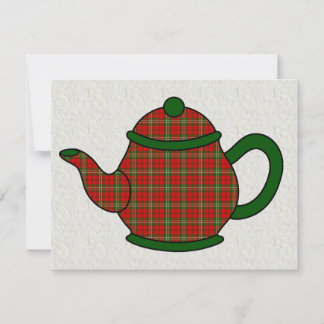 Invitación Tartán Plaid Teapot V5 Tea