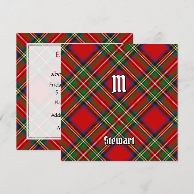 Invitación Tartan Royal Stewart (Anverso / Reverso)