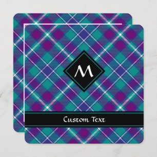 Invitación Tartán verde marino, púrpura y azul