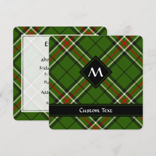 Invitación Tartan verde, negro, rojo y blanco