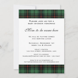 Invitación Tartan Vintage, Baby Shower Moderno de Davidson