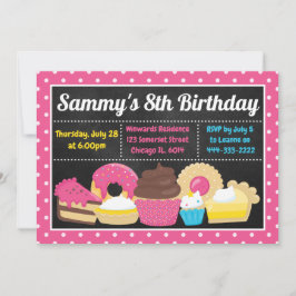 Invitación Tartas Divertidas y Cumpleaños Fiesta