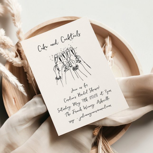 Invitación Tartas manuscritas Cócteles Garabatos Despedida de (Subido por el creador)