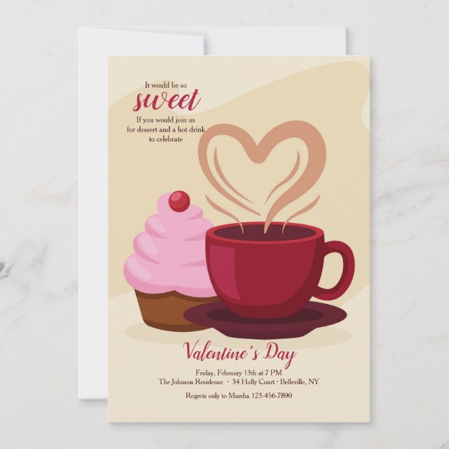 Invitación Tartas y cafés (Anverso)