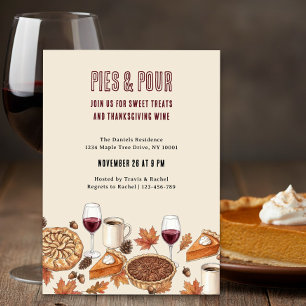 Invitación Tartas y vertido Fiesta de vino y postres de Acció