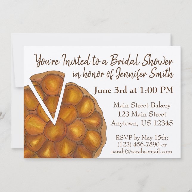 Invitación Tarte Tatin Apple Tart Pie Bridal Shower Fiesta (Anverso)