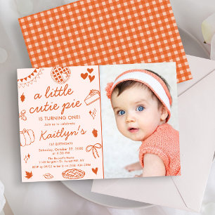 Invitación ¡Tartita! Cumpleaños 1er Foto Otoño