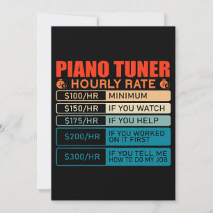 Invitación Tasa horaria de sintonizador de piano