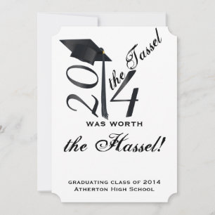 Invitación Tassel blanco y negro merece la graduación complic
