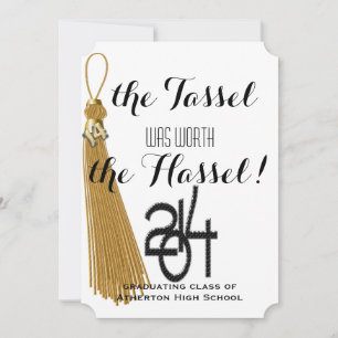 Invitación Tassel con fecha de oro que vale la pena graduarse