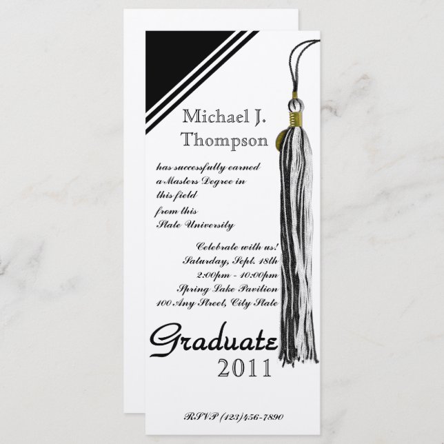 Invitación Tassel de graduación (Anverso / Reverso)