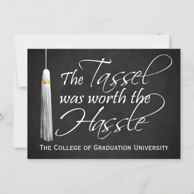 Invitación Tassel Worth the Hassle College Graduation, Medium (Anverso)