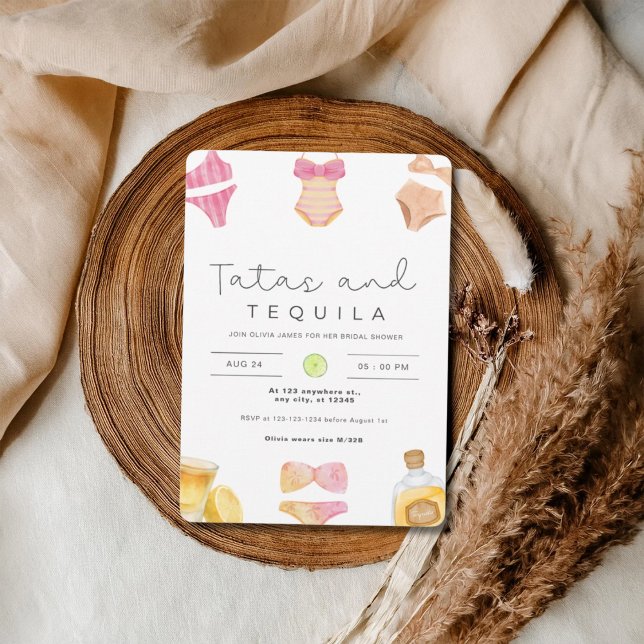 Invitación Tatas y tequila ropa interior despedida de soltera (Subido por el creador)