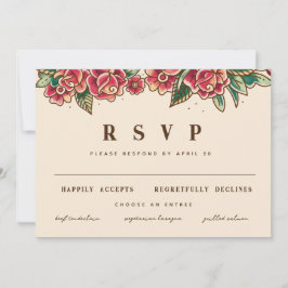 Invitación Tattoo Art, Rosa de la vieja escuela