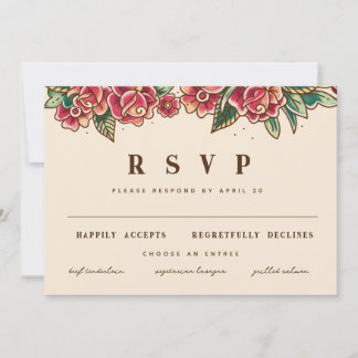 Invitación Tattoo Art, Rosa de la vieja escuela