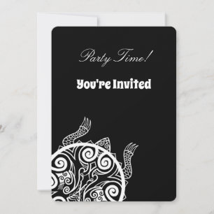 Invitación Tatuaje de tortuga guerrera de Tiki