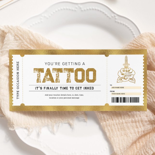 Invitación Tatuaje Obtén el cupón de regalo de oro (Subido por el creador)