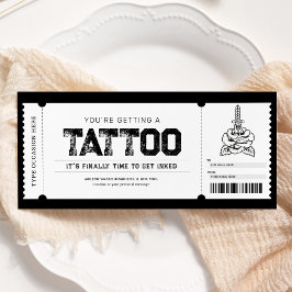 Invitación Tatuaje Obtener Tinta Entrada Voucher