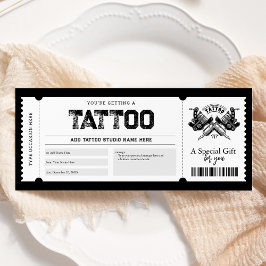 Invitación Tatuaje Obtener Tinta Regalo Entrada Voucher 