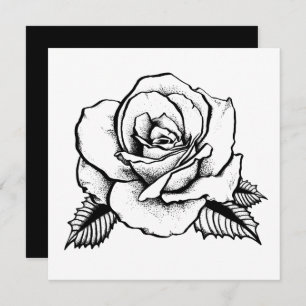 Invitación tatuaje rosa