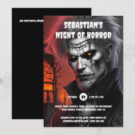 Invitación Tatuajes del hombre vampiro gótico de la fiesta de