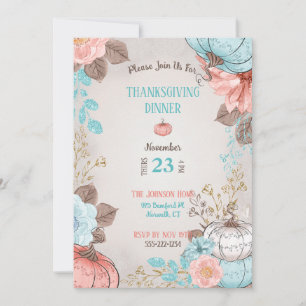 Invitación Taupe Aqua Coral Pumpkin Turquía