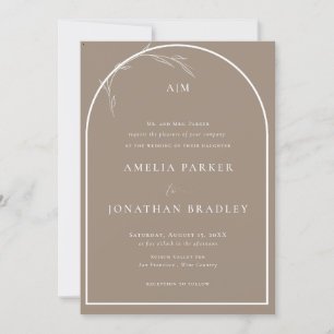 Invitación Taupe clásico moderno Boda formal