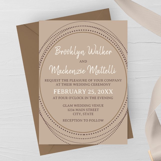 Invitación Taupe & Ivory Neutral Elegance Wedding Invitation (Subido por el creador)