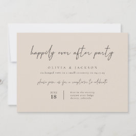Invitación Taupe Modern Feliz Nunca Después De Invitar Al Par