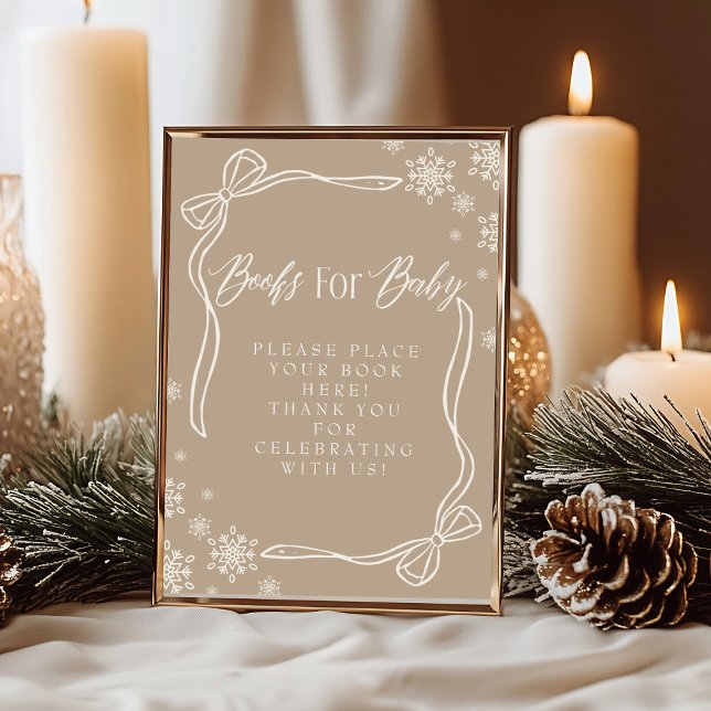 Invitación Taupe Winter Coquette Libros para Bebé Sign (Taupe Winter Coquette Books for Baby Sign)
