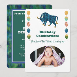Invitación Tauro Cumpleaños 1 Impresionista Dorado Invi