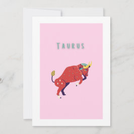 Invitación Tauro rosa, zodiaco, impresión de signo zodiacal