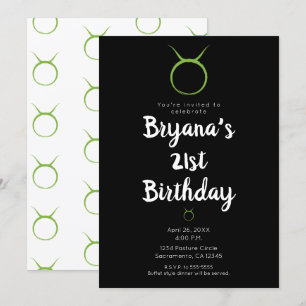 Invitación Tauro Zodíaco Astrología Cumpleaños Abril Mayo Fie