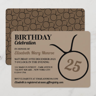 Invitación Taurus, The Bull, Signo Estrella Zodiaca, Cumpleañ