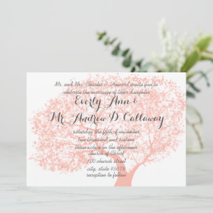 Invitación Tawny Peach y Flame Coral Forest Boda