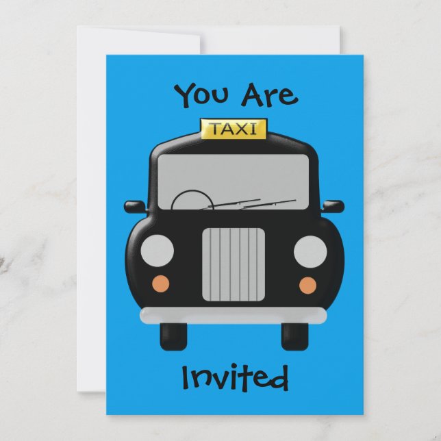 Invitación Taxi negro en cualquier ocasión (Anverso)