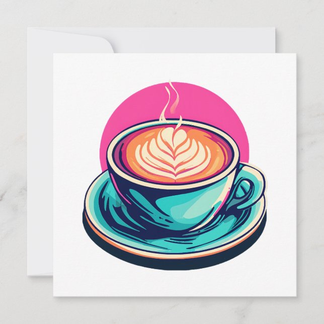 Invitación taza de café capuchino (Anverso)