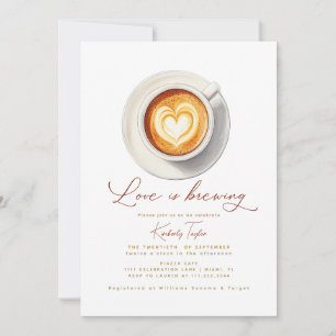 Invitación Taza de café de Love is Brewing para despedida de