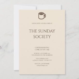 Invitación Taza de café expreso con crema Reunión social matu