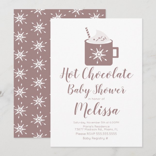 Invitación Taza de Campamento de Chocolate Caliente Lindo Inv (Anverso / Reverso)