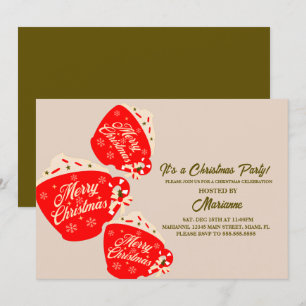 Invitación Taza de chocolate caliente navideño para fiesta de