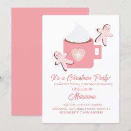 Invitación Taza de chocolate caliente para fiesta de Navidad 