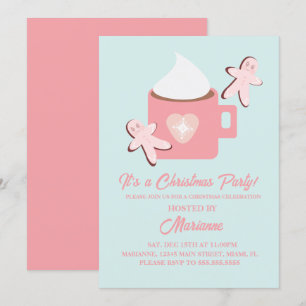 Invitación Taza de chocolate caliente para fiesta de Navidad 